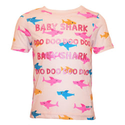 Baby Shark Girls Glitter All-Over Print T-Shirt - 3-4 Years, Pink