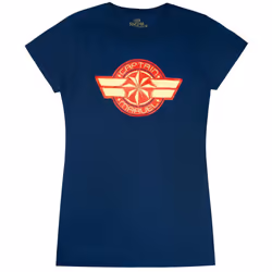 Captain Marvel Womens/Ladies Logo T-Shirt - XXL, Navy