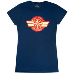 Captain Marvel Womens/Ladies Logo T-Shirt - XXL, Navy