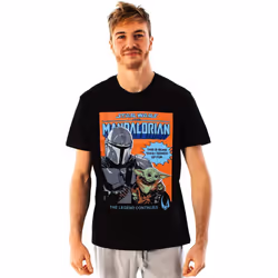 Star Wars Mens Baby Yoda Poster T-Shirt - L, Black