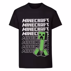 Minecraft Childrens/Kids Repeat Logo T-Shirt - 9-10 Years, Black