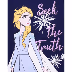 Frozen Girls Seek The Truth Elsa T-Shirt - 5-6 Years, Blue