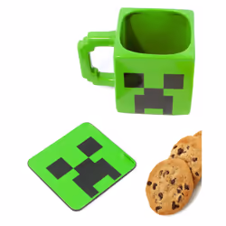 Minecraft Face Creeper Mug and Coaster Set