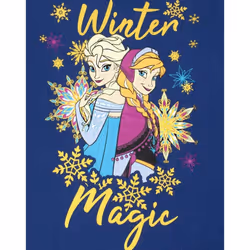 Frozen Girls Winter Magic Anna And Elsa Glitter Long-Sleeved T-Shirt - 2-3 Years, Blue