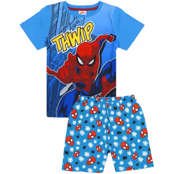 Spider-Man Boys Thwamm Comic Cotton Short Pyjama Set - 2-3 Years, Blue