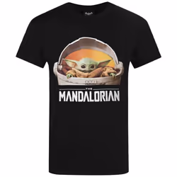 Star Wars: The Mandalorian Mens Baby Yoda T-Shirt - M, Black