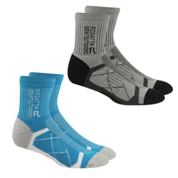 Regatta Womens/Ladies Outdoor Boot Socks (Pack of 2) - 6 UK-8 UK, Light Steel/Niagra Blue