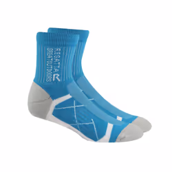 Regatta Womens/Ladies Outdoor Boot Socks (Pack of 2) - 3 UK-5 UK, Light Steel/Niagra Blue