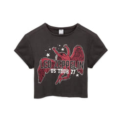 Amplified Womens/Ladies Icarus Tour 77 Led Zeppelin Crop Top - L, Grey