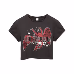 Amplified Womens/Ladies Icarus Tour 77 Led Zeppelin Crop Top - S, Grey