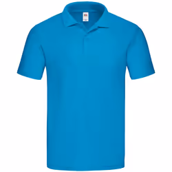 Fruit of the Loom Mens Original Polo Shirt - L, Azure Blue