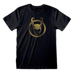 Loki Unisex Adult Icon T-Shirt - S, Black/Gold