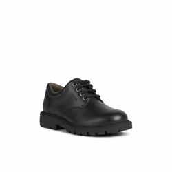 Geox Boys Shaylax Leather School Shoes - 1 UK, Black