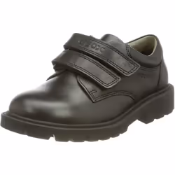 Geox Boys Shaylax Double Row Leather School Shoes - 2.5 UK, Black