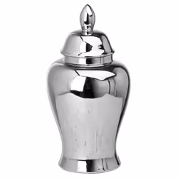 Hill Interiors Chrome Ginger Jar - 28cm x 13cm x 13cm, Silver