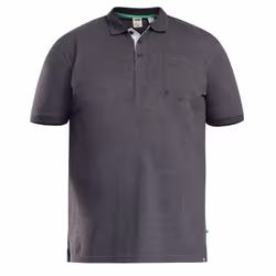 Duke Mens D555 Grant Kingsize Pique Polo Shirt - 4XL, Charcoal