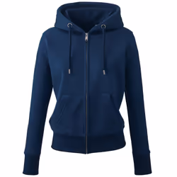 Anthem Womens/Ladies Organic Full Zip Hoodie - XXL, Navy