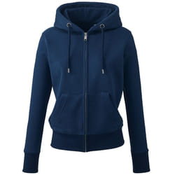 Anthem Womens/Ladies Organic Full Zip Hoodie - XXL, Navy