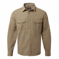 Craghoppers Mens Expert Kiwi Long-Sleeved Shirt - S, Pebble Brown