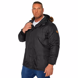 Duke Mens Lovett D555 Kingsize Faux Fur Trim Parka - 4XL, Black