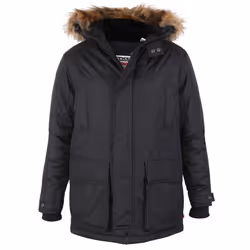 Duke Mens Lovett D555 Kingsize Faux Fur Trim Parka - 3XL, Black
