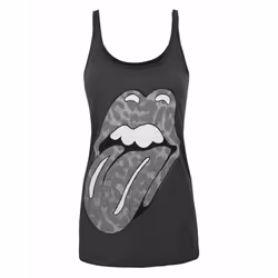 Amplified Womens/Ladies Leopard Lick The Rolling Stones Vest - S, Charcoal