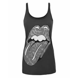 Amplified Womens/Ladies Leopard Lick The Rolling Stones Vest - S, Charcoal