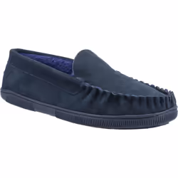 Cotswold Mens Sodbury Suede Moccasin Slippers - 9 UK, Navy
