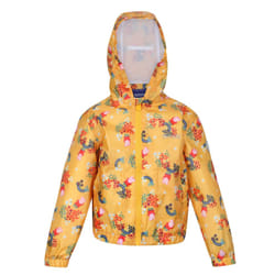 Regatta Childrens/Kids Muddy Puddle Peppa Pig Floral Hooded Waterproof Jacket - 4-5 Years, Glowlight Yellow