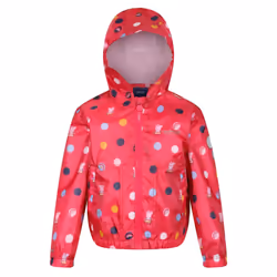 Regatta Childrens/Kids Peppa Pig Polka Dot Hooded Waterproof Jacket - 6-12 Months, Blush Red