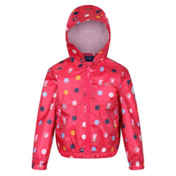 Regatta Childrens/Kids Peppa Pig Polka Dot Hooded Waterproof Jacket - 6-12 Months, Blush Red