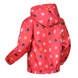 Regatta Childrens/Kids Peppa Pig Polka Dot Hooded Waterproof Jacket - 6-12 Months, Blush Red