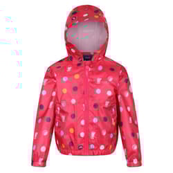 Regatta Childrens/Kids Peppa Pig Polka Dot Hooded Waterproof Jacket - 12-18 Months, Blush Red