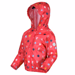 Regatta Childrens/Kids Peppa Pig Polka Dot Hooded Waterproof Jacket - 24-36 Months, Blush Red