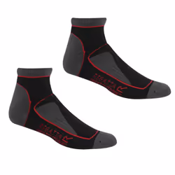 Regatta Womens/Ladies Samaris Trail Colour Block Ankle Socks (Pack of 2) - 6 UK-8 UK, Black/Cherry Pink