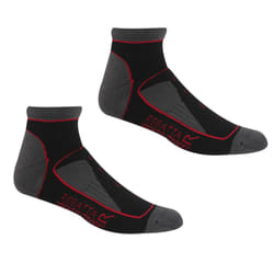 Regatta Womens/Ladies Samaris Trail Colour Block Ankle Socks (Pack of 2) - 3 UK-5 UK, Black/Cherry Pink