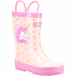 Cotswold Childrens/Kids Puddle Unicorn Wellington Boots - 9 UK Child, Pink