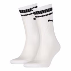 Puma Unisex Adult Heritage Stripe Crew Socks (Pack of 2) - 2.5 UK-5 UK, White/Black