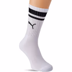 Puma Unisex Adult Heritage Stripe Crew Socks (Pack of 2) - 2.5 UK-5 UK, White/Black