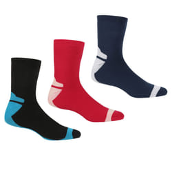 Regatta Womens/Ladies Boot Socks - 6 UK-8 UK, Black/Cherry Pink/Navy