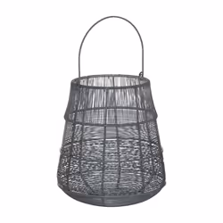 Hill Interiors Glowray Conical Lantern - 34cm x 26cm x 26cm, Grey/Silver