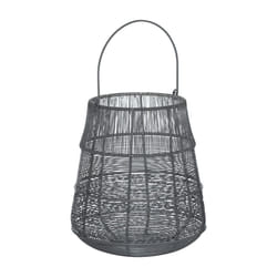 Hill Interiors Glowray Conical Lantern - 34cm x 26cm x 26cm, Grey/Silver