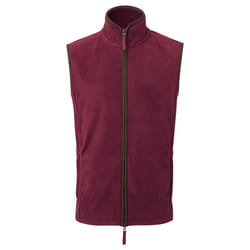 Premier Mens Artisan Fleece Gilet - 3XL, Burgundy/Brown