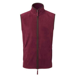 Premier Mens Artisan Fleece Gilet - 2XL, Burgundy/Brown