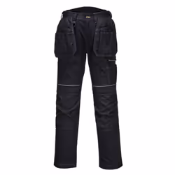 Portwest Mens Holster Stretch Cargo Trousers - 40R, Black
