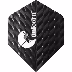 Unicorn Q.100 Plus Dart Flights (Pack of 3) - One Size, Black