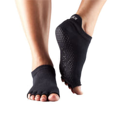 Toesox Womens/Ladies Half Toe Socks - M, Black