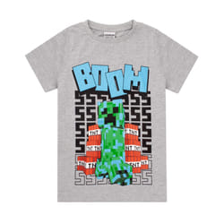 Minecraft Boys Boom T-Shirt - 11-12 Years, Grey