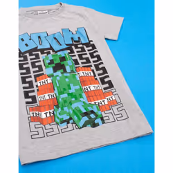 Minecraft Boys Boom T-Shirt - 13-14 Years, Grey