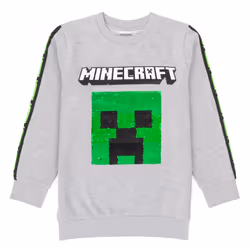 Minecraft Childrens/Kids Sequin Flip Sweatshirt - 7-8 Years, Grey